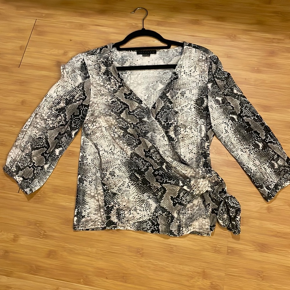 Sanctuary Snakeskin Print Wrap Top